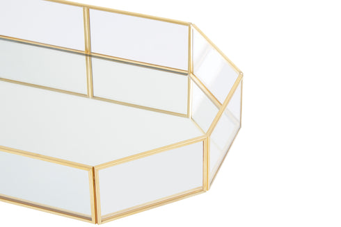 Octo Vintage Glass Jewellery Tray Gold